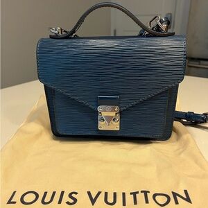 Louis Vuitton Monceau blue bag